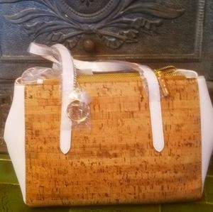 Anne Kline Metallic Cork Satchel